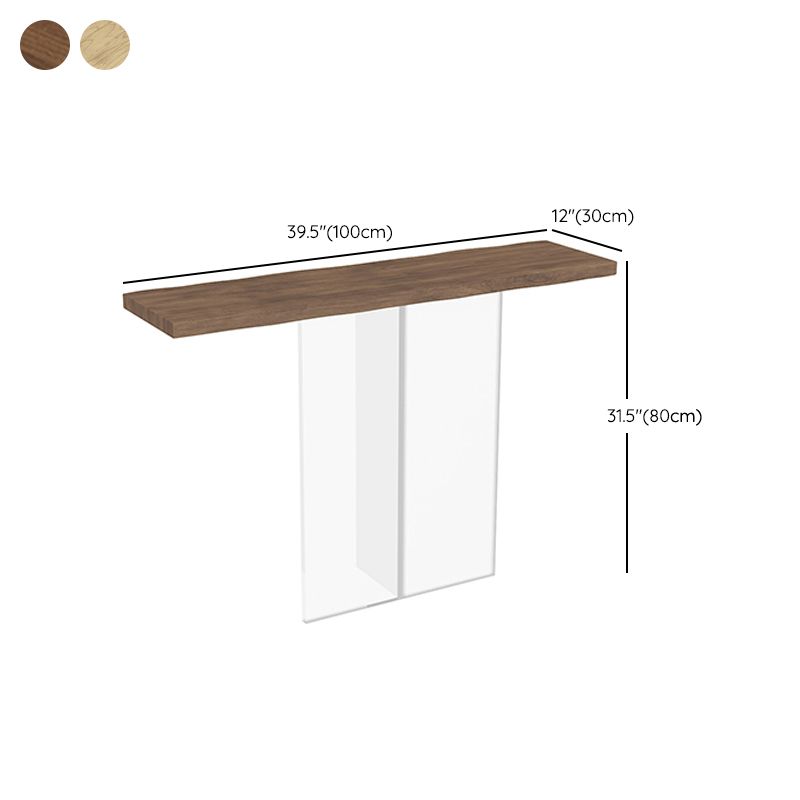 Tabla de consola de madera sólida 31.5 "Mesa de altura rectangular de altura con pierna acrílica