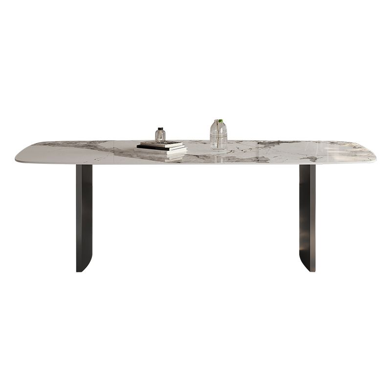 Juego de mesa de comedor moderna blanca brillante 1/4/5/6 PCS Juego de comedor con sillas de cuero falso