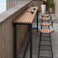 Metal and Wood Rectangular Table, Industrial Style Minimalist Balcony Outdoor Bar Table Clearhalo 'Bar Furniture' 'Bar Tables' 'bar_tables' 'furn' 'furn_bar_tables' 'Furniture' 'Kitchen & Dining Furniture' 1200x1200_9db3df55-eebb-44c1-8269-211496c7e79a