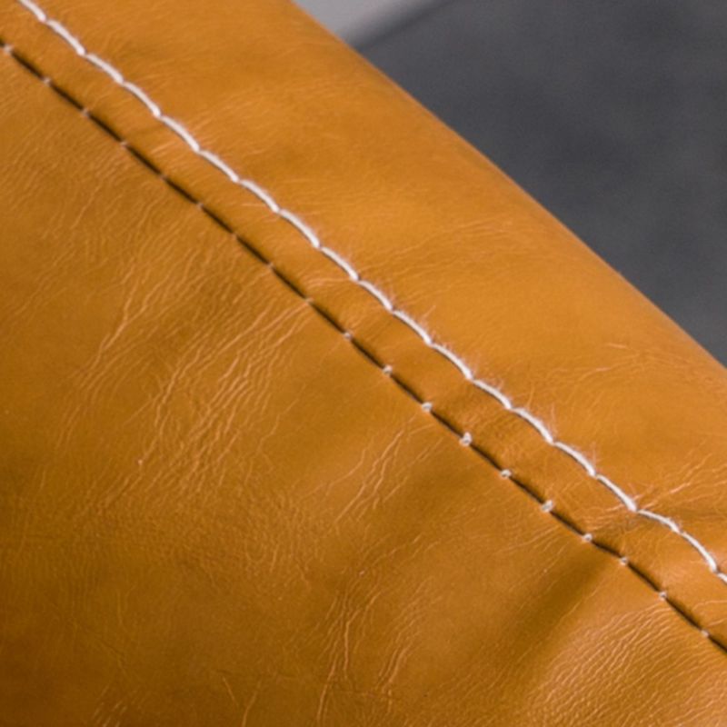 Sofá glamorosa con 2 almohadas Sala de estar de cuero de brazo cuadrado