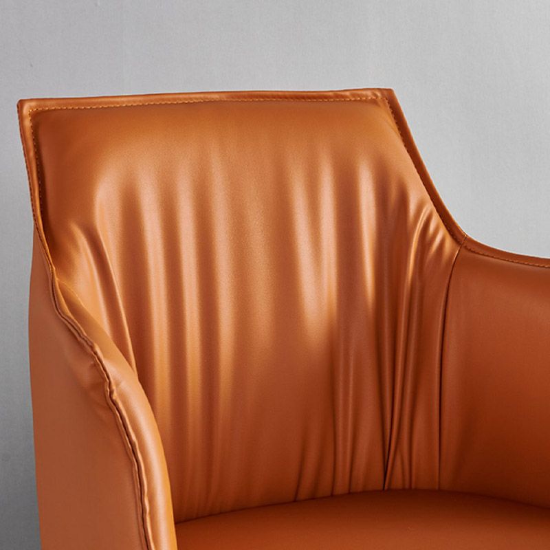 Moderne stijl armstoel faux lederen stevige achterste eetkamerstoel voor binnen
