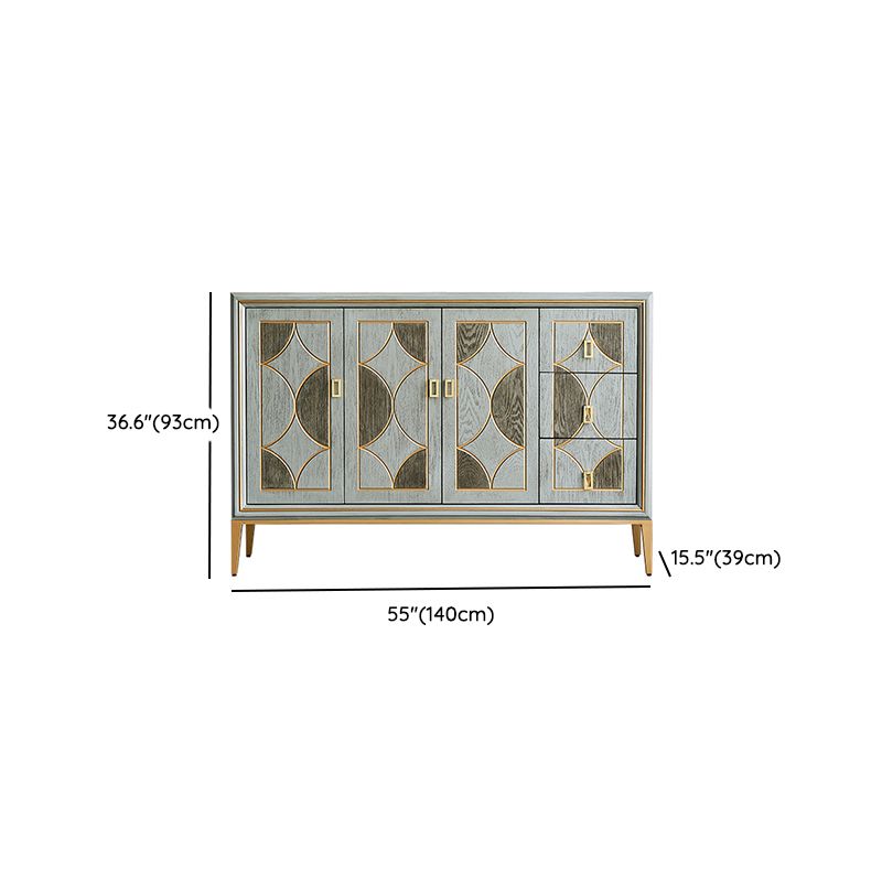 Cassa in legno di stoccaggio in stile glam con cassetti a chiusura morbida per la casa