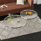 Modern Round Coffee Table Glass Top and Iron Coffee or End Table Cross Legs