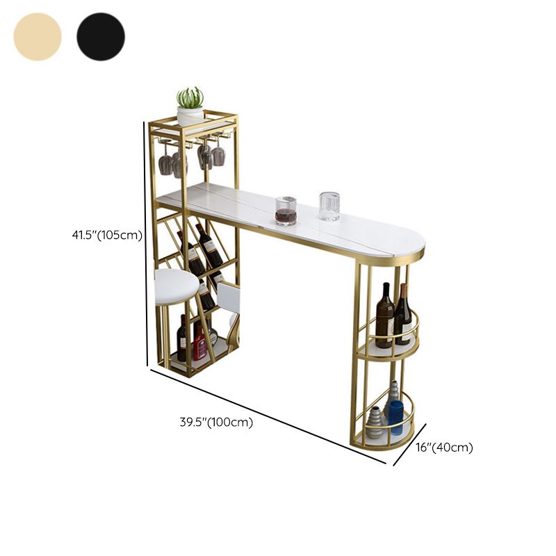 Sintered Stone Bar Table Modern Tulip Dining Table with Storage Shelves Clearhalo 'Bar Furniture' 'Bar Tables' 'bar_tables' 'furn' 'furn_bar_tables' 'Furniture' 'Kitchen & Dining Furniture' 1200x1200_9db7d4a8-e8cc-470d-8513-cc0eef3149b6