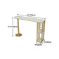 White Stone Glam Indoor Bar Dining Table Gold Double Pedestal Bistro Table with Shelve Clearhalo 'Bar Furniture' 'Bar Tables' 'bar_tables' 'furn' 'furn_bar_tables' 'Furniture' 'furniture_bar_tables' 'Kitchen & Dining Furniture' 'kitchen&dining_furn' 'kitchen' 1200x1200_9db89ab2-8e6d-4fbb-9414-9ad68890bfad