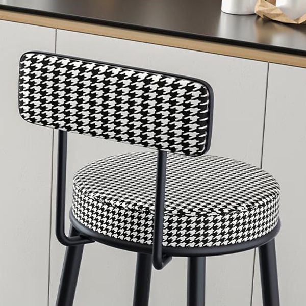 Modern Armless Backrest Counter Stool Iron Cafe Bar Stool with Pedal and Cushion Clearhalo 'Bar Furniture' 'Bar Stools' 'bar_stools' 'furn' 'furn_bar_stools' 'Furniture' 'furniture_bar_stools' 'Kitchen & Dining Furniture' 1200x1200_9dba2ba6-6058-4dbb-aab8-088d5b1d73af