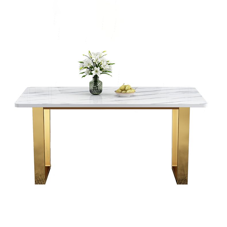 Rectangular Scandinavian Style Sintered Stone Dining Room Set Dining Furniture with Metallic Base Clearhalo 'Dining Room Sets' 'Dining Tables & Seating' 'dining_room_set' 'furn' 'furn_dining_room_set' 'Furniture' 'furniture_dining_room_set' 'Kitchen & Dining Furniture' 'kitchen&dining_furn' 'kitchen' 1200x1200_9dbb560b-f0ae-417a-a2e4-1623deff894f