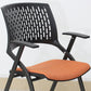 Chaise de bureau contemporaine à bras fixes en plastique, sans roues, chaise de conférence