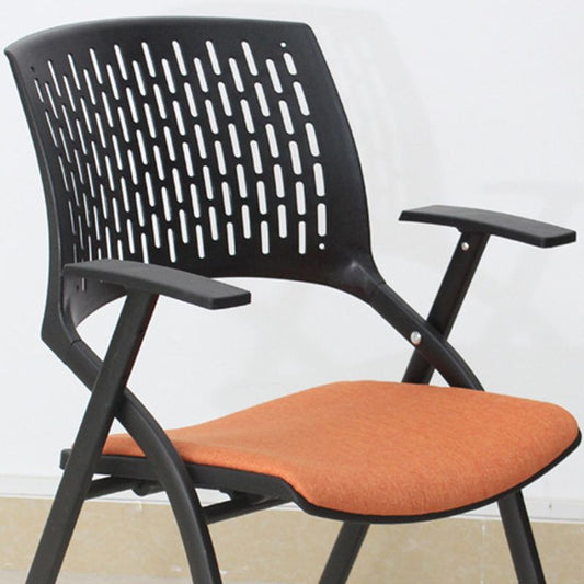 Sedia conference contemporanea senza ruote sedia a braccia fissa in plastica.