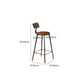 Industrial Armless Dining Stool Low Back Bar Stool with Metal Base