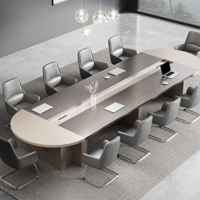 Modern Grey Writing Desk Office Oval Writing Desk with Hutch Clearhalo 'furn' 'furn_office_desk' 'Furniture' 'Office Desks' 'Office Furniture' 'office_desk' 1200x1200_9dbd8bcb-301c-4667-967b-3adb983691b0