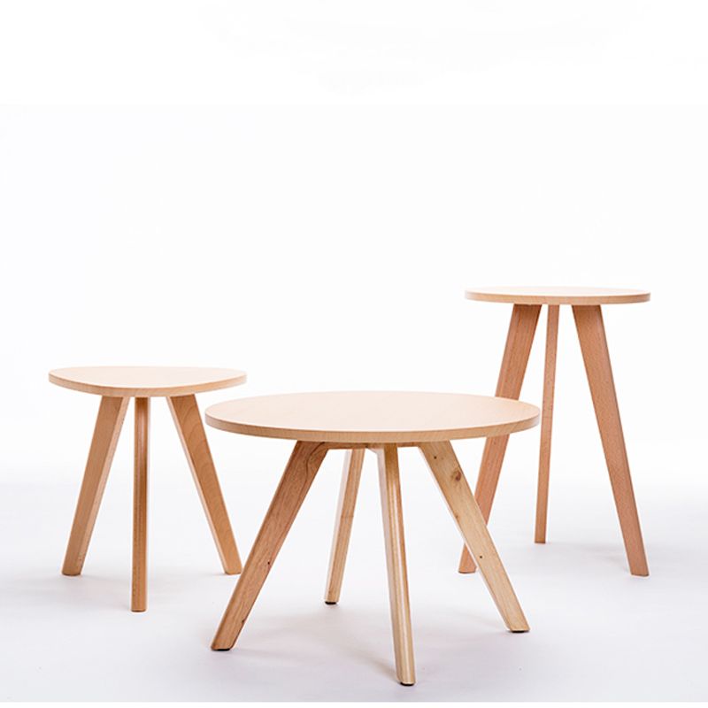 Contemporary Wooden Cocktail Table Round / Square / Triangle Top Coffee Table Clearhalo 'Coffee & Accent Tables' 'Coffee Tables' 'coffee_tables' 'furn' 'furn_coffee_tables' 'Furniture' 'Living Room Furniture' 1200x1200_9dbdcedb-827e-4886-b036-ad437a84b70a