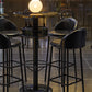 Tavolo da bar industriale Tavolo da pranzo da bar in legno nero con contenitore