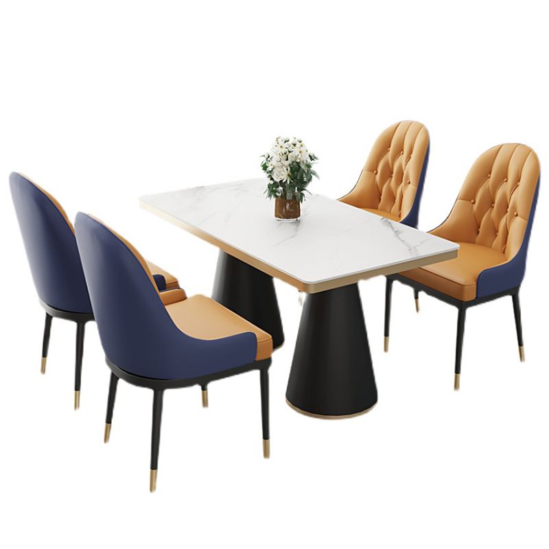 Leather Upholstered Chair Set Scandinavian 1/2/5 Pieces White Dining Table and Chairs Clearhalo 'Dining Room Sets' 'Dining Tables & Seating' 'dining_room_set' 'furn' 'furn_dining_room_set' 'Furniture' 'furniture_dining_room_set' 'Kitchen & Dining Furniture' 'kitchen&dining_furn' 'kitchen' 1200x1200_9dbebf02-9a72-46dc-976a-71e8ca7d4ac6