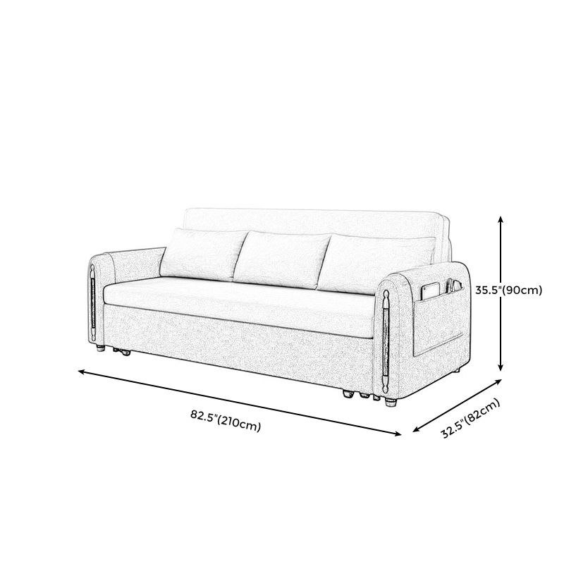 Contemporary Sofa Bed with Pillows and Storage for Apartment 35.43" Clearhalo 'furn' 'furn_sofas' 'Furniture' 'furniture_sofas' 'Living Room Furniture' 'Sofa' 'sofas' 1200x1200_9dc0a90c-1259-4a3f-9fb4-da51a3ba4029