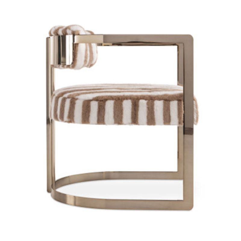 Silla de brazo tapizado silla de comedor de estilo moderno con patas de metal