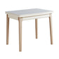 Table à manger évolutive en pierre moderne, pieds en bois pour salle à manger