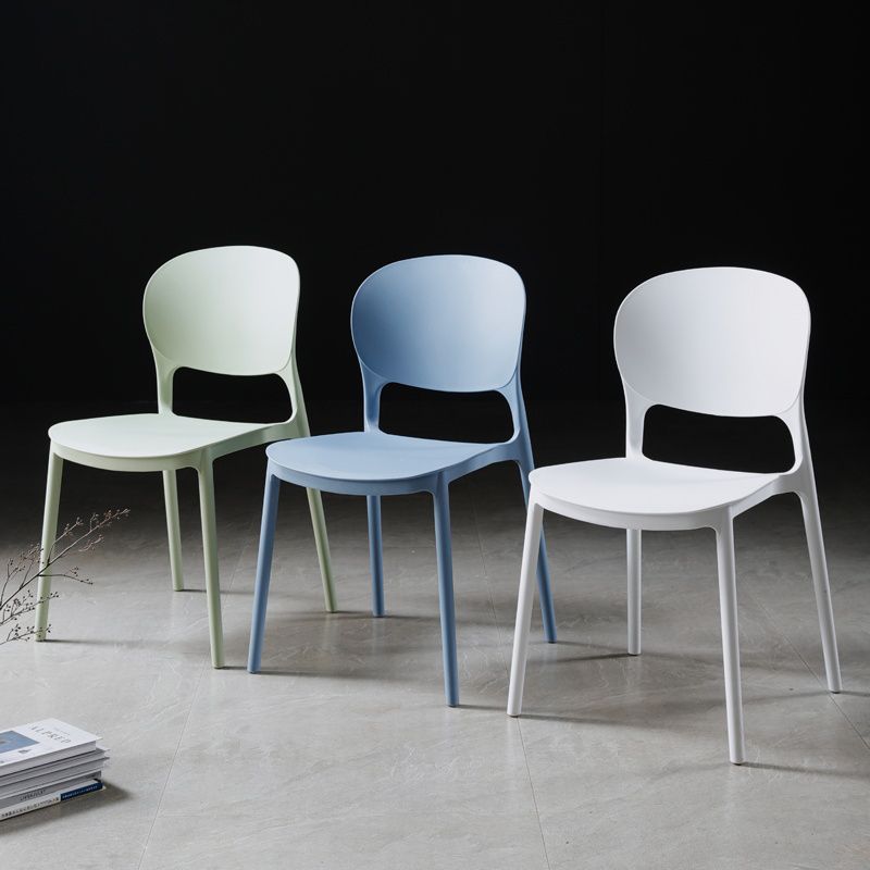Modern Kitchen Square Plastic Dining Chair Open Back Dining Side Armless Chairs Clearhalo ' kitchen&dining_furn' 'Dining Chairs' 'Dining Tables & Seating' 'dining_chair' 'furn' 'furn_dining_chair' 'Furniture' 'furniture_dining_chair' 'Kitchen & Dining Furniture' 'kitchen' 1200x1200_9dc3363c-c52d-4f1a-ba93-99557dd436fb