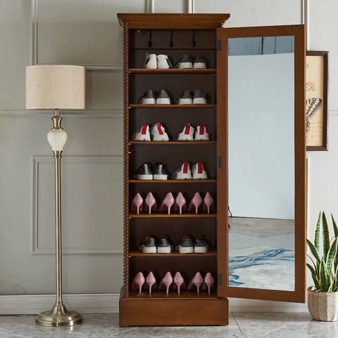 家の伝統的なマット仕上げキャビネット用のバーチウッドストレージキャビネット付き衣服棒付き