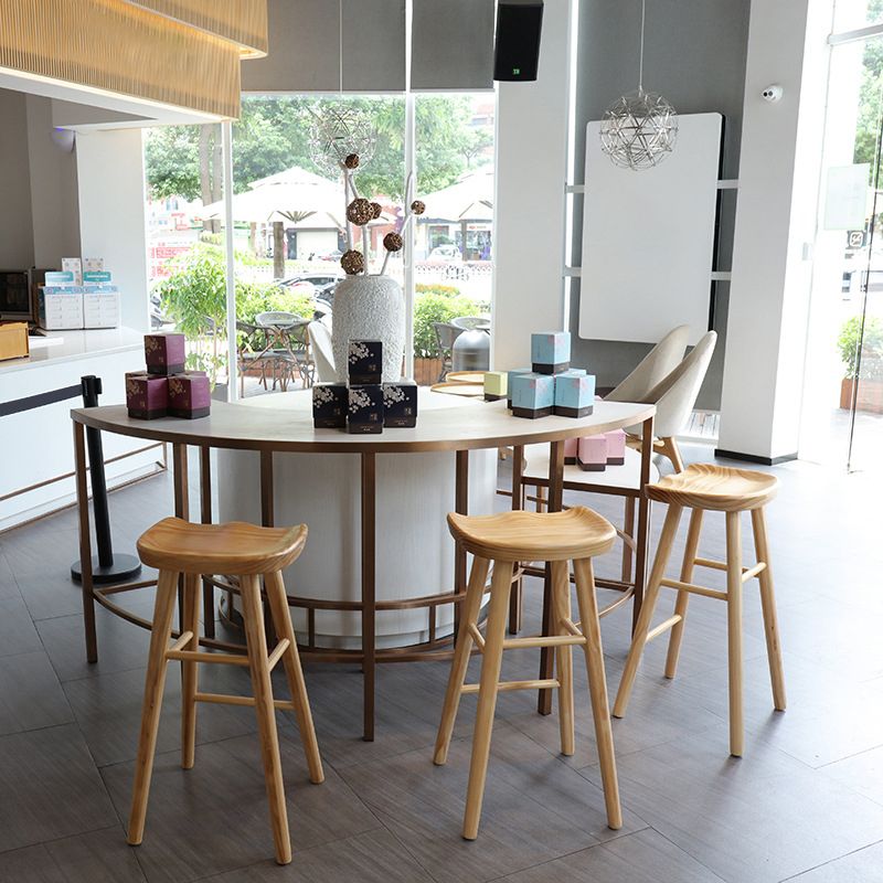 Coffee Shop Contemporary Wood Seat Barstool Wood 4 Legs Bar Stool with Pedal Clearhalo 'Bar Furniture' 'Bar Stools' 'bar_stools' 'furn' 'furn_bar_stools' 'Furniture' 'Kitchen & Dining Furniture' 1200x1200_9dc382ea-aaa2-48d3-94f8-59fb940138d6