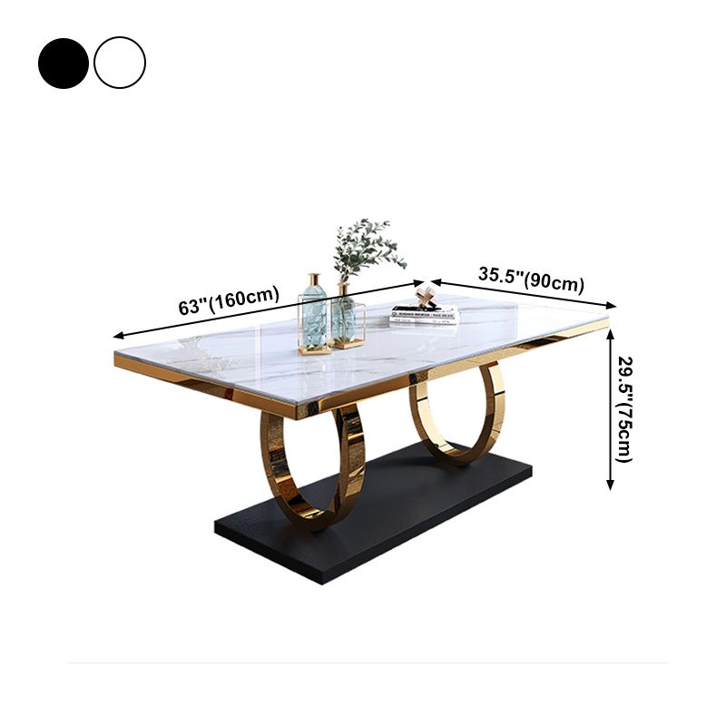 Traditional Luxury Rectangle Dining Table Stainless Steel Table for Dining Room Clearhalo ' dining_table' 'Dining Tables & Seating' 'Dining Tables' 'furn' 'furn_dining_table' 'Furniture' 'furniture_dining_table' 'Kitchen & Dining Furniture' 'kitchen&dining_furn' 'kitchen' 'kitchen_dining_table' 1200x1200_9dc3c069-12ea-4c0d-8140-95aa4677ee0d