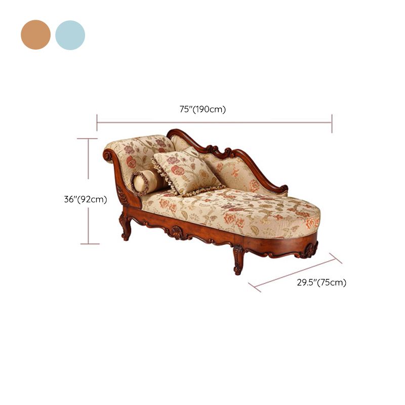 Traditional Solid Wood Upholstered One Armed Chaise with Fabric Pillow Clearhalo 'Chairs & Seating' 'Chaise Lounge' 'chaise_lounge' 'furn' 'furn_chaise_lounge' 'Furniture' 'Living Room Furniture' 1200x1200_9dc469ea-d5de-402c-9dfe-c401f62d7b53