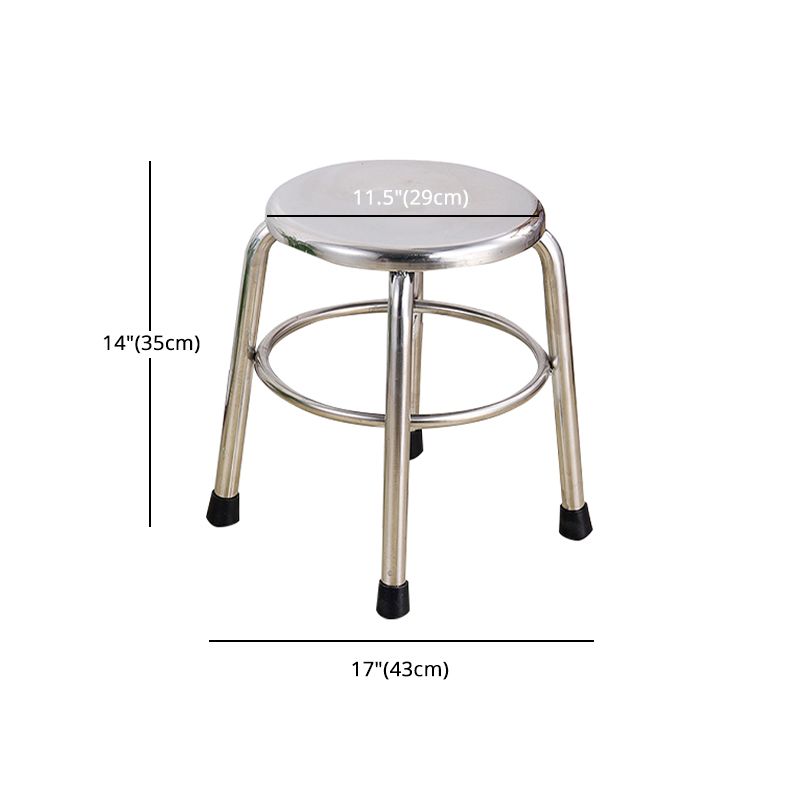 Modern Armless Backless Counter Stool Stainless Steel Laboratory Bar Stool with Pedal Clearhalo 'Bar Furniture' 'Bar Stools' 'bar_stools' 'furn' 'furn_bar_stools' 'furniture_bar_stools' 'Kitchen & Dining Furniture' 'kitchen&dining_furn' 'kitchen' 'kitchen_furn' Furniture' 1200x1200_9dc6ba97-6cdf-4b59-b9e7-7b1306491b6d