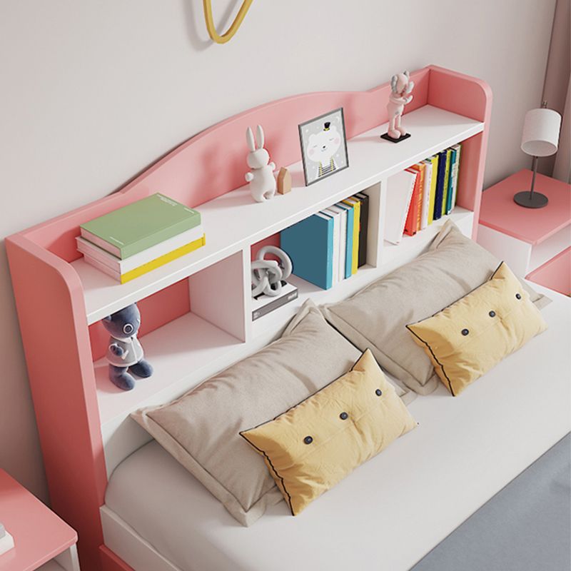 La estantería moderna de la cama de madera maciza incluida la cama con cabecera para el dormitorio