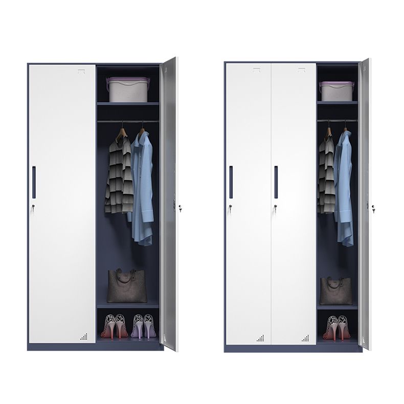 Moderne Stahlgarderobe Kabinett weiß und grauer Kleiderschrank Armoire