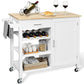 Modern Rolling Kitchen Cart Wood Rectangular Kitchen Island Cart with Towel Rack Clearhalo 'furn' 'furn_kitchen_islands_carts' 'Furniture' 'Kitchen & Dining Furniture' 'Kitchen Islands & Carts' 'kitchen_islands_carts' 1200x1200_9dc892b9-97e4-492e-9a07-e1faac946409