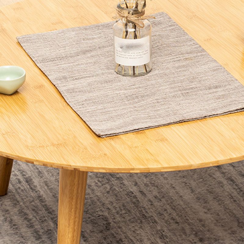 Round Wood Coffee Table Scandinavian 4 Legs Natural Cocktail Table Clearhalo 'Coffee & Accent Tables' 'Coffee Tables' 'coffee_tables' 'furn' 'furn_coffee_tables' 'Furniture' 'Living Room Furniture' 1200x1200_9dc991c2-e1f7-45a6-a9d4-a411302cd274