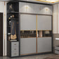 Gabinetto del guardaroba grigio con cassetto moderno armadio armadio per casa