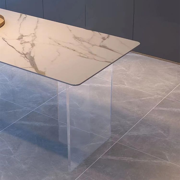 Modern 1/7 Pieces Dining Set Rectangle Acrylic Dining Table for Dining Room Clearhalo 'Dining Room Sets' 'Dining Tables & Seating' 'dining_room_set' 'furn' 'furn_dining_room_set' 'Furniture' 'furniture_dining_room_set' 'Kitchen & Dining Furniture' 1200x1200_9dcab7e4-9796-4d63-a717-cf06af8263a4