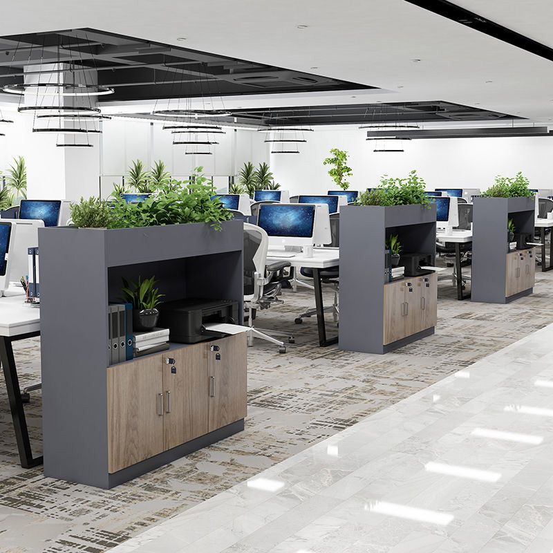 Archivo de estantes de almacenamiento lateral Bloqueo de madera Archivo moderno