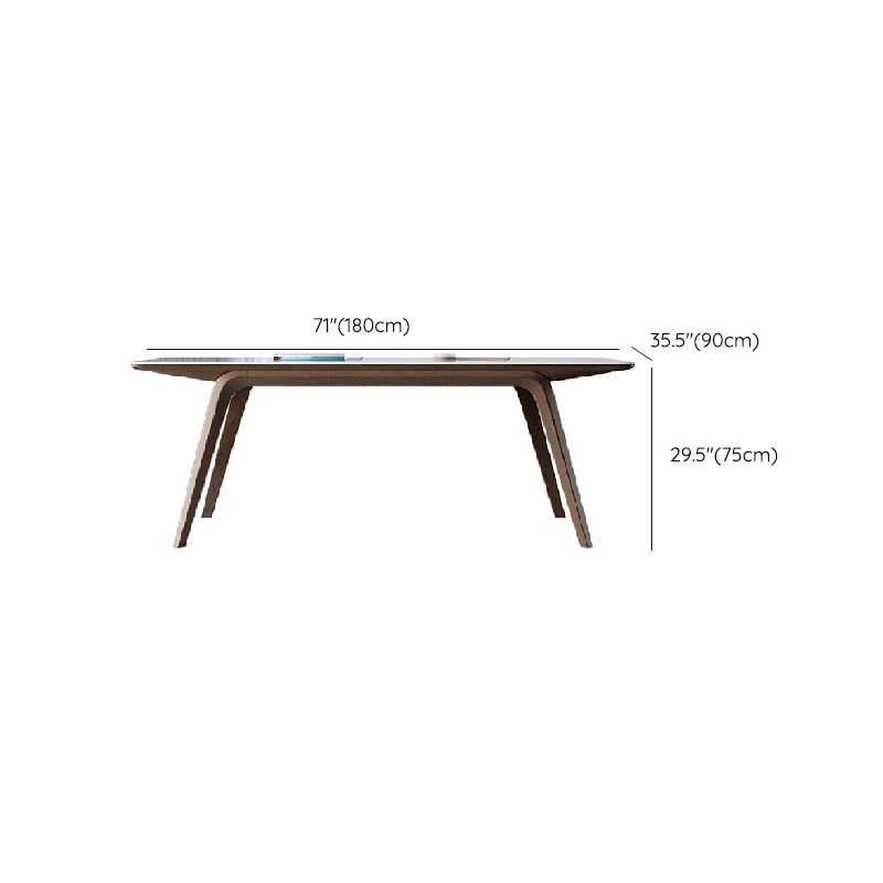 Modern Style Rectangle Table Sintered Stone Table with Wooden Legs for Home Use Clearhalo 'Dining Tables & Seating' 'Dining Tables' 'dining_table' 'furn' 'furn_dining_table' 'Furniture' 'Kitchen & Dining Furniture' 1200x1200_9dcc1355-8a01-4954-add5-6c22a9856f63