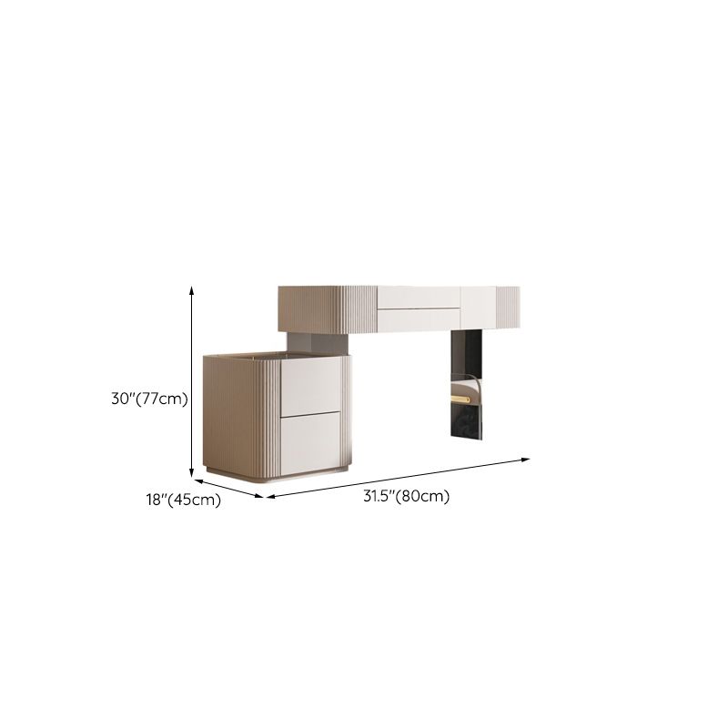 Set da toeletta da toeletta per trucco in legno contemporaneo