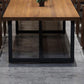 Industrial Rectangle Dinner Room Kitchen Table Brown Solid Wood Dinner Table