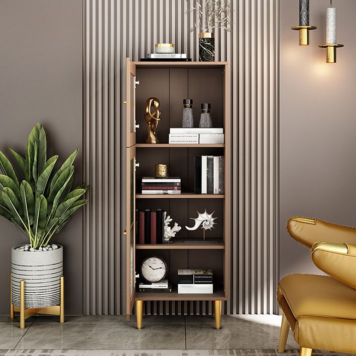 Glamglasetüren Buffet Ständer 53 "H MDF einstellbare Regale 2-Kabinet-Wohnzimmerbuffet