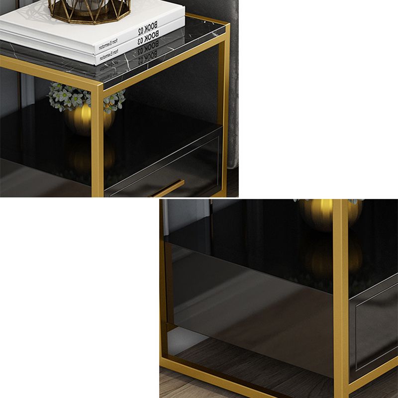 Glam Bed Nightstand Open Storage Accent Table Nightstand with Drawer Clearhalo 'Bedroom Furniture' 'furn' 'furn_night_stand' 'Furniture' 'night_stand' 'Nightstands' 1200x1200_9dd08ff8-862f-430b-b1c8-e8b56e9863d2