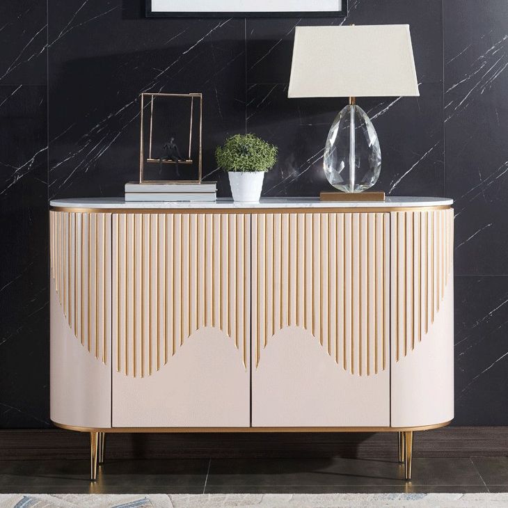 Sideboard a buffet moderni con cassetti in legno ingegnerizzato e deposito per sala da pranzo