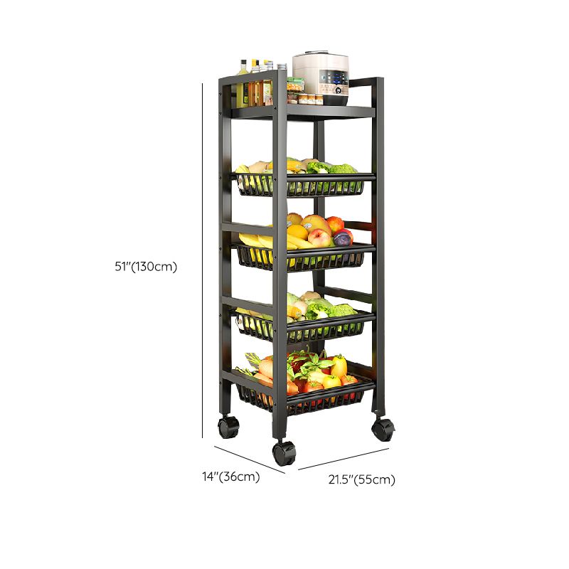 Metal Modern Prep Table Open Storage Home Dining with Basket Prep Table Clearhalo 'furn' 'furn_kitchen_islands_carts' 'Furniture' 'Kitchen & Dining Furniture' 'Kitchen Islands & Carts' 'kitchen_islands_carts' 1200x1200_9dd25cee-0323-40ab-9d1c-e241924ff2c8