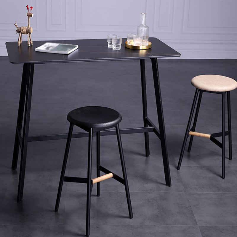 Scandinavian Black Counter Stools Metal Wood Backless Bar Stools with Round Seat Clearhalo 'Bar Furniture' 'Bar Stools' 'bar_stools' 'furn' 'furn_bar_stools' 'furniture_bar_stools' 'Kitchen & Dining Furniture' 'kitchen&dining_furn' 'kitchen' 'kitchen_furn' Furniture' 1200x1200_9dd292a7-9186-4171-9d41-5f4926cbd925