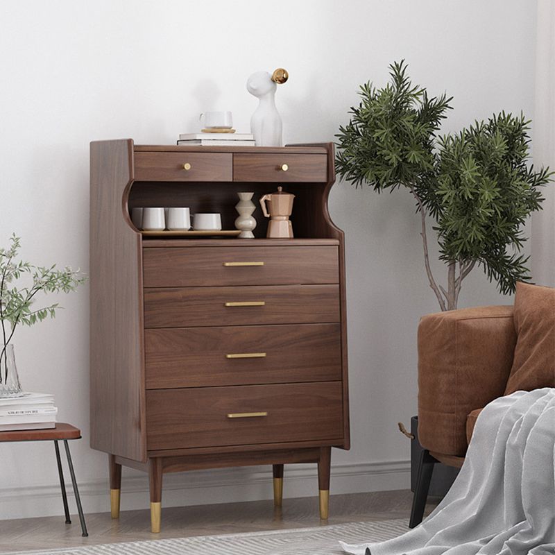 Contemporary Chest Solid Wood 6 - Drawer Rectangle Straight Legs Accent Chest Clearhalo 'Cabinets & Chests' 'cabinets_chests' 'furn' 'furn_cabinets_chests' 'Furniture' 'Living Room Furniture' 1200x1200_9dd33031-8517-43a6-90da-2e4c49fc2a8b