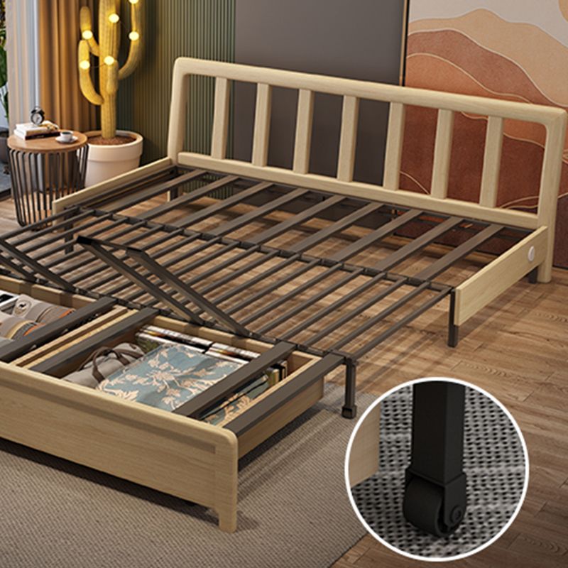 31.5" Linen Blend Armless Sleeper Scandinavian Styled Sleeper Sofa Bed