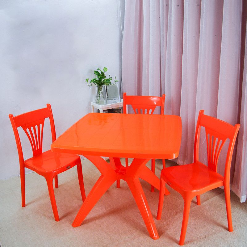 Contemporary Style Plastic Dining Armless Chairs Slat Back Stacking Arm Chair Clearhalo ' kitchen&dining_furn' 'Dining Chairs' 'Dining Tables & Seating' 'dining_chair' 'furn' 'furn_dining_chair' 'Furniture' 'furniture_dining_chair' 'Kitchen & Dining Furniture' 'kitchen' 1200x1200_9dd5aef5-0fa5-4103-bbe0-0fca19aafea7