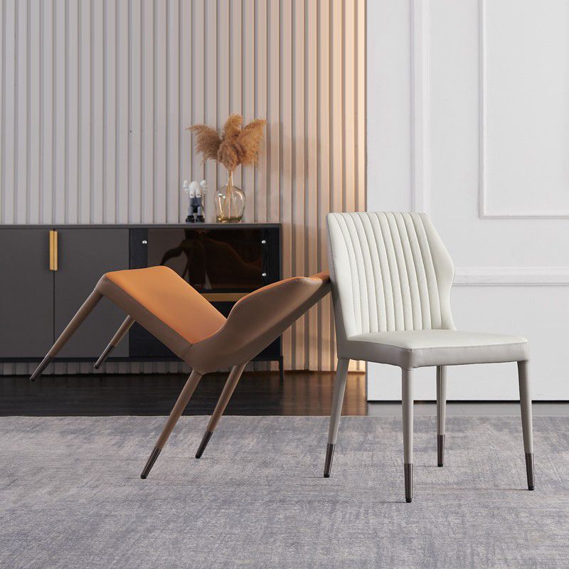 Contemporary Style Metal Dining Chairs Dining Wingback Armless Side Chairs for Kitchen Clearhalo ' kitchen&dining_furn' 'Dining Chairs' 'Dining Tables & Seating' 'dining_chair' 'furn' 'furn_dining_chair' 'Furniture' 'furniture_dining_chair' 'Kitchen & Dining Furniture' 'kitchen' 1200x1200_9dd5b4b4-a10f-42b0-b889-247254b0493b