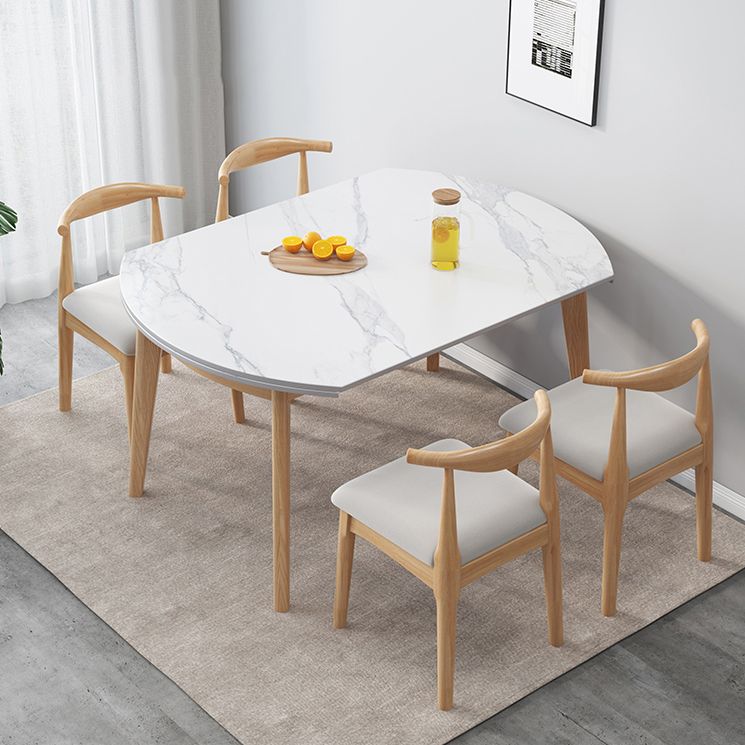 Modern Sintered Stone Dining Table Round Dining Room Table with 4 Legs Clearhalo 'Dining Tables & Seating' 'Dining Tables' 'dining_table' 'furn' 'furn_dining_table' 'Furniture' 'furniture_dining_table' 'Kitchen & Dining Furniture' 'kitchen' 'kitchen_dining_table' 1200x1200_9dd5d012-c8e2-46df-adaf-0a8ea33849b2