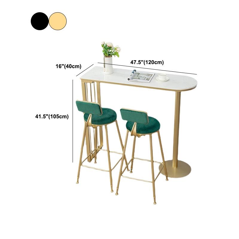 Glam Style Bar Table Faux Marble Bar Wine Table with Double pedestal Clearhalo 'Bar Furniture' 'Bar Tables' 'bar_tables' 'furn' 'furn_bar_tables' 'Furniture' 'Kitchen & Dining Furniture' 1200x1200_9dd5d079-dfed-4288-b15e-01a3010812a3