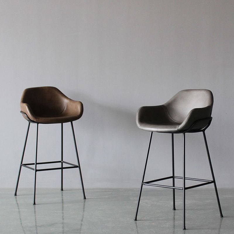 Living Room Counter Stool Leather Bucket Seat Nordic Stool 1 Piece Clearhalo 'Bar Furniture' 'Bar Stools' 'bar_stools' 'furn' 'furn_bar_stools' 'furniture_bar_stools' 'Kitchen & Dining Furniture' 'kitchen&dining_furn' 'kitchen' 'kitchen_furn' Furniture' 1200x1200_9dd62190-9a10-4920-b034-5226ef6dc384