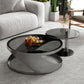 Glass Top Coffee or End Table Black Abstract Coffee Cocktail Table